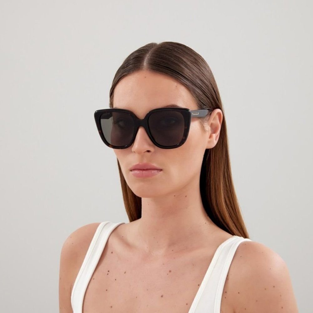 SALE! NEW Gucci GG1169S 003 Havana Green Square Oversized Women Sunglasses - Picture 2 of 12